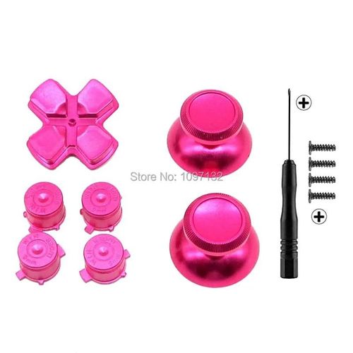 Pink - Poignes De Pouce En Mtal Pour Manette De Ps4 Slim Pro, Remplacement En Aluminium, Boutons Abxy Bullet, Chrome D-Sub