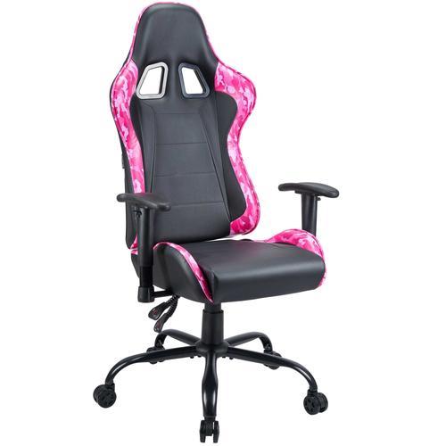 Chaise Gaming, Fauteuil Gamer Noir Et Rose Taille L