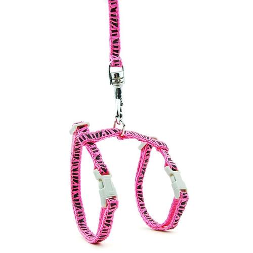 Pink Zebra-Xs -2 Pices/Lot Chat Harnais Laisse Rglable Harnais Collier Pour Chaton Chiot Petit Animal De Compagnie Extrieur Marc