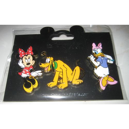 Pins Disney Set 3 Pins Minnie Mouse Daisy Pluto  Trading Disneyland