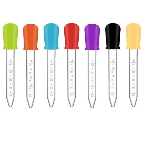 Pipettes Compte-Gouttes En Silicone De 5ml, 7 Pices, Compte-Gouttes De Liquide En Plastique Avec chelles, Distributeur De Transfert De Liquide