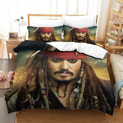 Pirates Of The Caribbean Impression En D Parure De Couette Avec Fermeture Eclair Housse De Couette RespirantePour Tout Le MondeJohnny Depp Housse De