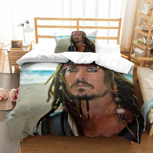 Pirates Of The Caribbean Impression En D Parure De Couette Avec Fermeture Eclair Housse De Couette RespirantePour Tout Le MondeJohnny Depp Housse De