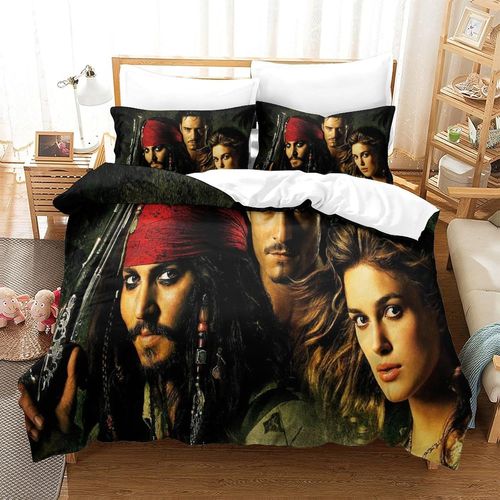 Pirates Of The Caribbean Impression En D Parure De Couette Avec Fermeture Eclair Housse De Couette RespirantePour Tout Le MondeJohnny Depp Housse De