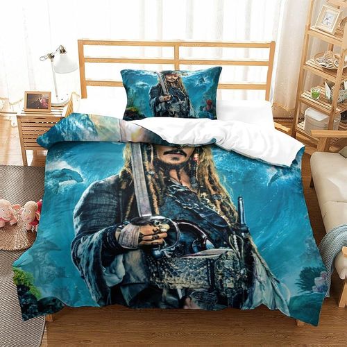 Pirates Of The Caribbean Impression En D Parure De Couette Avec Fermeture Eclair Housse De Couette RespirantePour Tout Le MondeJohnny Depp Housse De