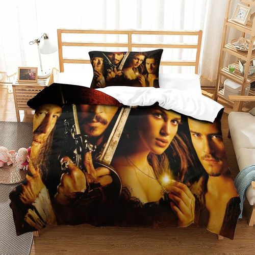 Pirates Of The Caribbean Impression En D Parure De Couette Avec Fermeture Eclair Housse De Couette RespirantePour Tout Le MondeJohnny Depp Housse De