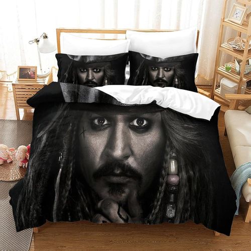 Pirates Of The Caribbean Impression En D Parure De Couette Avec Fermeture Eclair Housse De Couette RespirantePour Tout Le MondeJohnny Depp Housse De