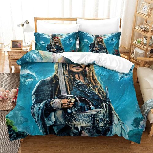 Pirates Of The Caribbean Impression En D Parure De Couette Avec Fermeture Eclair Housse De Couette RespirantePour Tout Le MondeJohnny Depp Housse De