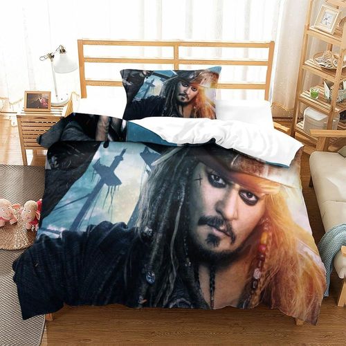 Pirates Of The Caribbean Impression En D Parure De Couette Avec Fermeture Eclair Housse De Couette RespirantePour Tout Le MondeJohnny Depp Housse De