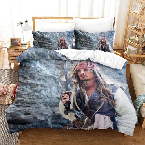 Pirates Of The Caribbean Impression En D Parure De Couette Avec Fermeture Eclair Housse De Couette RespirantePour Tout Le MondeJohnny Depp Housse De