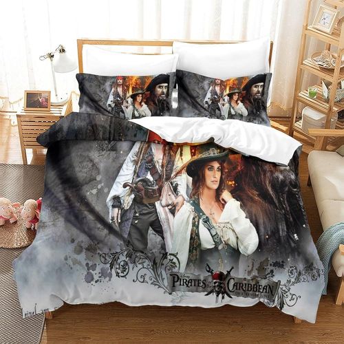 Pirates Of The Caribbean Impression En D Parure De Couette Avec Fermeture Eclair Housse De Couette RespirantePour Tout Le MondeJohnny Depp Housse De