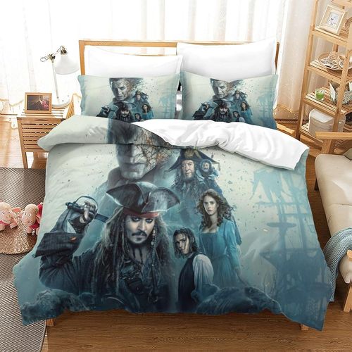 Pirates Of The Caribbean Impression En D Parure De Couette Avec Fermeture Eclair Housse De Couette RespirantePour Tout Le MondeJohnny Depp Housse De