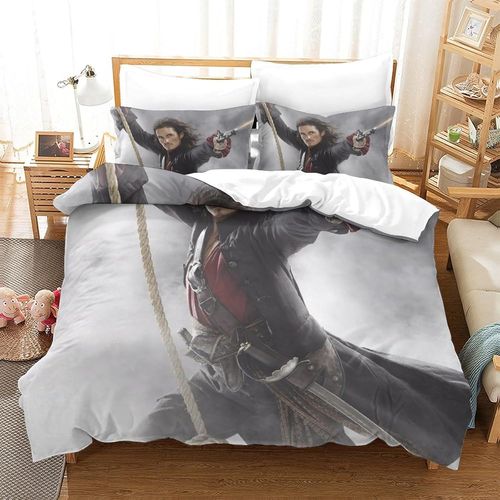 Pirates Of The Caribbean Impression En D Parure De Couette Avec Fermeture Eclair Housse De Couette RespirantePour Tout Le MondeJohnny Depp Housse De
