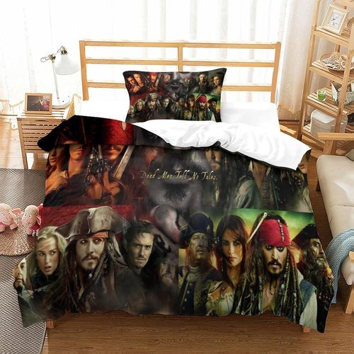 Pirates Of The Caribbean Impression En D Parure De Couette Avec Fermeture Eclair Housse De Couette RespirantePour Tout Le MondeJohnny Depp Housse De