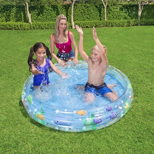 Piscine Gonflable Ronde Pour Enfants,Grands Anneaux Transparents,Fosse  Balles Pour Enfants,Pataugeoire,Motif Ocan,6 Pi X 13 Po,3 Anneaux - Type 60 In X 12 In