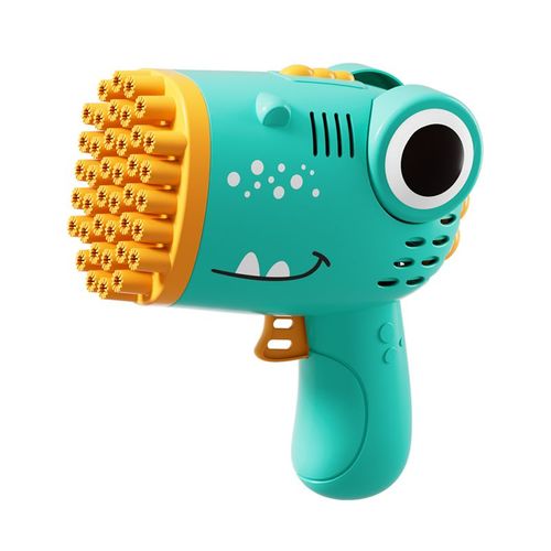 Pistolet  Bulles Dinosaure 40 Trous,Machine  Bulles Entirement Automatique Portative Sans Batterie Ni Eau  Bulles,Cadeau Pour Enfants - Type Green
