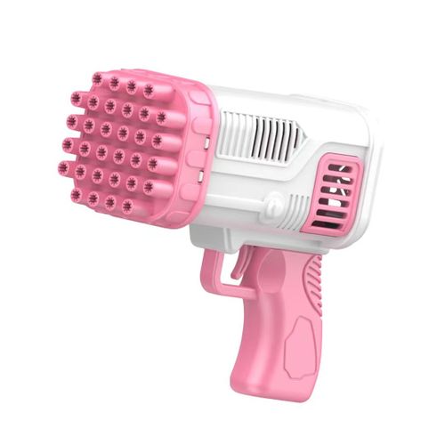 Pistolet  Bulles lectrique Populaire Pour Jouets Pour Enfants,Machine  Bulles 32 Trous,Pistolet  Bulles lectrique Sans Batterie,Eau  Bulles - Type Pink White-1