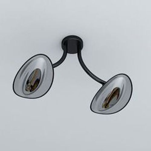 Plafonnier Chauffant Infrarouge Double Tte 2 X 2000 W - Noir/Chrome