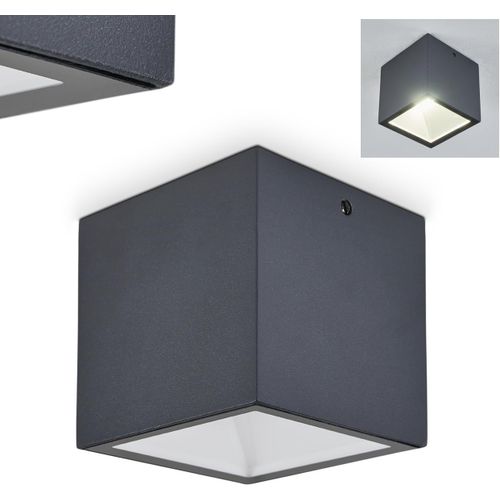 Plafonnier D'extrieur  Led Spidern, Plafonnier En Mtal/Verre Anthracite/Blanc, Luminaire Pour Terrasse/Balcon/Entre, Led 7 Watts, 750 Lumens, 3000 K, Ip65