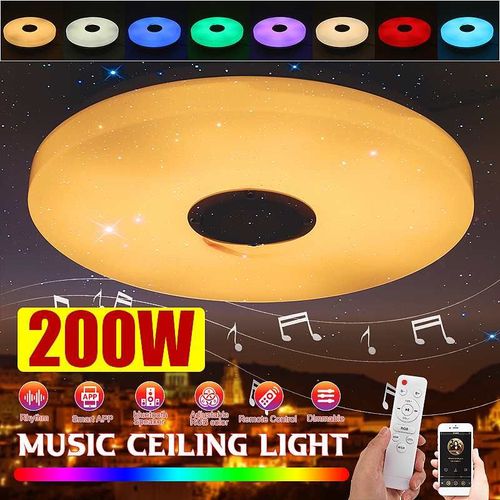 Plafonnier Led Au Design Moderne, Avec Wi-Fi Et Bluetooth, Montage En Surface, Luminaire Dcoratif De Plafond, Idal Pour Un Salon, 200w
