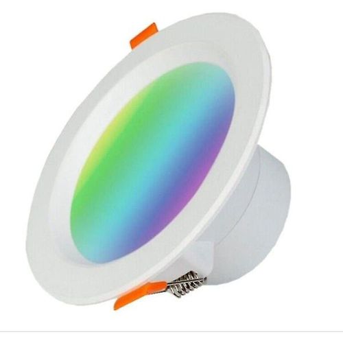 Plafonnier Led Encastr Intelligent Wifi 7 W Rgbw, Contrle Par Application, Compatible Avec Alexa Et Google Home