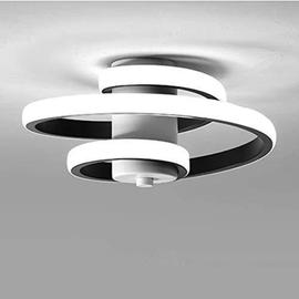Blanc Chaud 3000K Luminaire Plafonnier Noir Metal Plafonnier LED Moderne Lampe de Plafond LED pour Salon Chambre Cuisine Restaurant Couloir 24W Plafonnier Design Créatif en Forme de Spirale