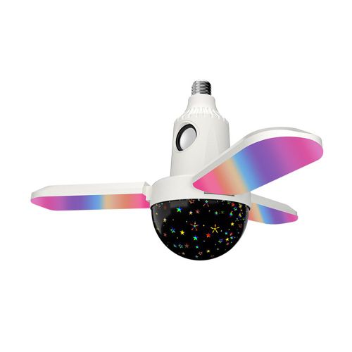 Plafonnier Led Pliable  3 Feuilles, 40w, E27, Rvb, Compatible Bluetooth, Musique, Lampe De Plafond Dformable, Audio Intelligent, Color, Ampoule Pliable
