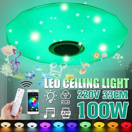 Plafonnier Led Rgb Avec Tlcommande, Design Moderne, Avec Bluetooth, Musique, clairage D'Intrieur, Luminaire De Plafond Intelligent, Idal Pour Une Chambre  Coucher, 100w