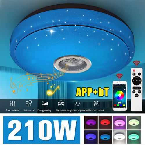 Plafonnier Led Rgb Avec Tlcommande, Design Moderne, Avec Bluetooth, Musique, clairage D'intrieur, Luminaire De Plafond Intelligent, Idal Pour Une Chambre  Coucher, 210w