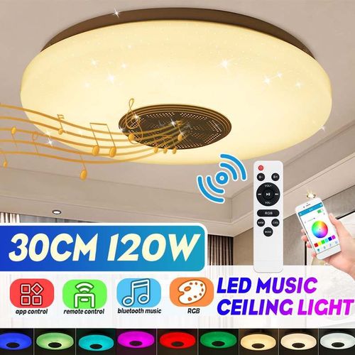 Plafonnier Led Rgb Intelligent Avec Tlcommande Bluetooth Et Haut-Parleur, Lumire  Intensit Rglable, Design Moderne, Idal Pour Un Salon
