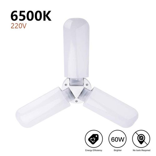 Plafonnier Led Ultralger 30w, Base E26/E27, Avec Ventilateur Rglable Et Dformable, clairage D'intrieur, Idal Pour Un Garage, Un Entrept