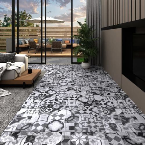 Planches De Plancher Pvc 5,02 M 2 Mm Autoadhsif Motif De Gris