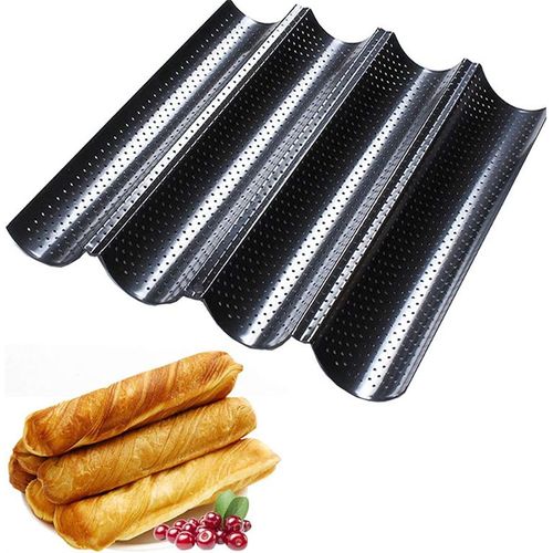 Plaque  Baguettes Perfore Plaque De Cuisson Moule Plaque  Pain Perfore 4 Baguettes Plaque Moule Anti-Adhsif Rversible Pour Biscuits Ptisserie