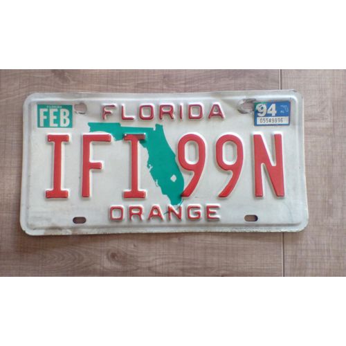 Plaque D'immatriculation Usa Florida Orange