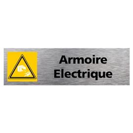 Plaque D Information Armoire Electrique Adhesif Autocollant Sticker Aspect Aluminium Brosse Pictogramme Armoire Electrique Porte Rectangle Dimensions 170 X 50 Mm Armoire Electrique Rakuten