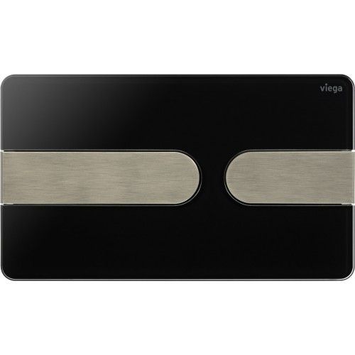 Plaque De Commande De Wc Visign For Style 23 Pour Rservoir Prevista 8613.1 - Noir Et Touches En Finition Brosse Viega