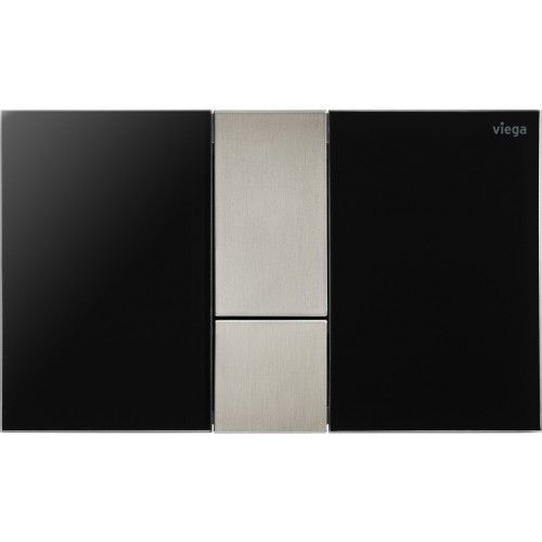 Plaque De Commande De Wc Visign For Style 24 Pour Rservoir Prevista 8614.1 - Noir Et Touches Inox Bross Viega