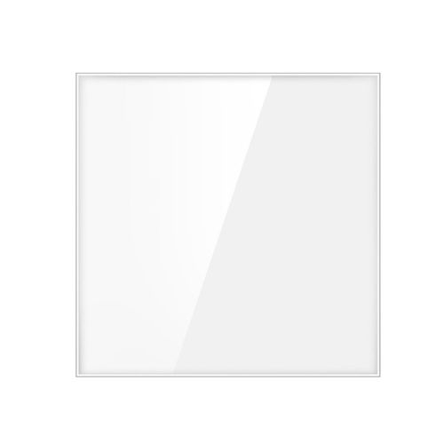 Plaque de couverture vierge avec plaque de fer d'installation,panneau de prise d'interrupteur en verre tremp,sanglier blanc,noir et blanc,gris or,86mm * 86mm - Type Full screen white
