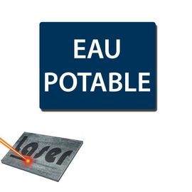 Plaque Gravée Autocollante 20x15cm "Local Climatisé" Fond Bleu