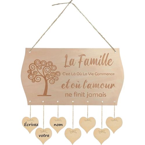 Plaque Murale Dcorations Murales Plaque Bois Personnalis Nom De Famille,Enseignes Dcoratifs Amis-Ide Cadeau Nouvelle Maison, Mariage, Grands-Parents