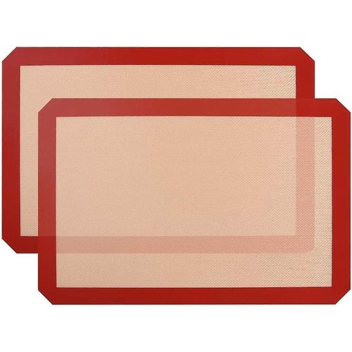 Plaques de cuisson en silicone, 2 pices tapis en silicone antiadhsifs antidrapants lavables rutilisables tapis de cuisson en silicone rsistant  la chaleur