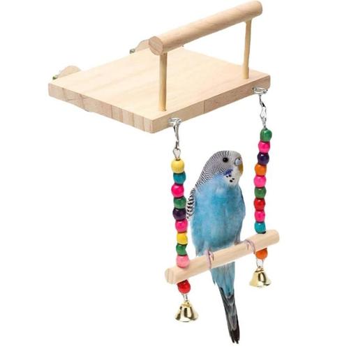 Plate-Forme En Bois Pour Oiseaux, Supports D'exercice, Balanoire, Jos, Accessoires Avec Hochet, Perruche, Calopsitte, Conure, Jeu, Gymnases