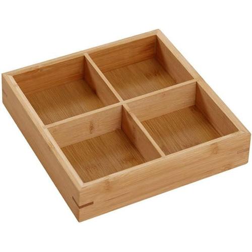 Plateau Alimentaire Divis En Bois, Plateau De Service Divis Pour Apritifs Et Collations, Plateau Divis Pour Les Ftes, Les Vacances, Les Dners De Famille Et Plus Encore(Quadruple Box)