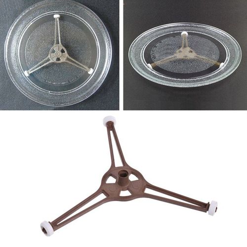 Plateau en forme de Triangle pour micro-ondes, plaque en verre plat de 24.5cm pour les parties du four  micro-ondes