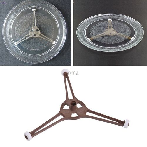 Plateau en forme de Triangle pour micro-ondes, plaque en verre plat de 24.5cm pour les parties du four  micro-ondes