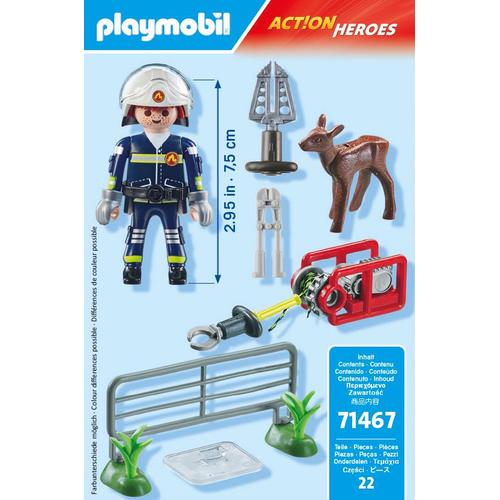 Playmobil 71467 - Pompier Avec Faon  Sauver