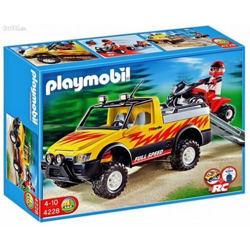Playmobil 4228 Pick-Up Et Quad De Course Rouge