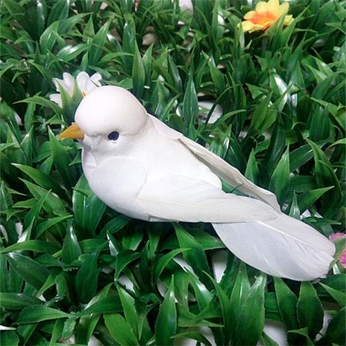 Plume Artificielle Fausse Colombe En Mousse, 1 Pice, Mini Oiseau Blanc Artisanal, Dcoration Pour Oiseau
