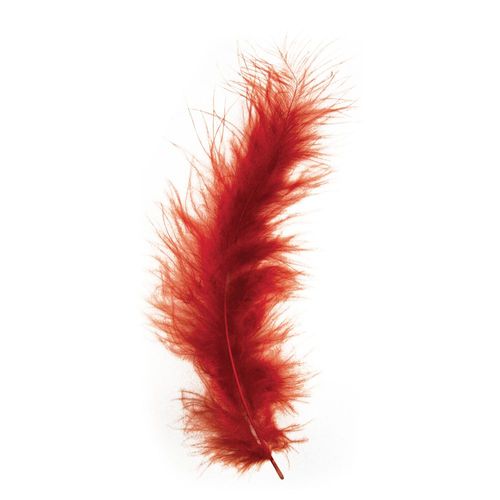 Plume Duvete, Rouge Brun, 10 - 15 Cm, 15 Pces