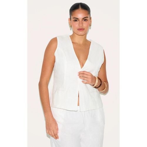 Plus Gilet En Effet Lin Blanc, Blanc
